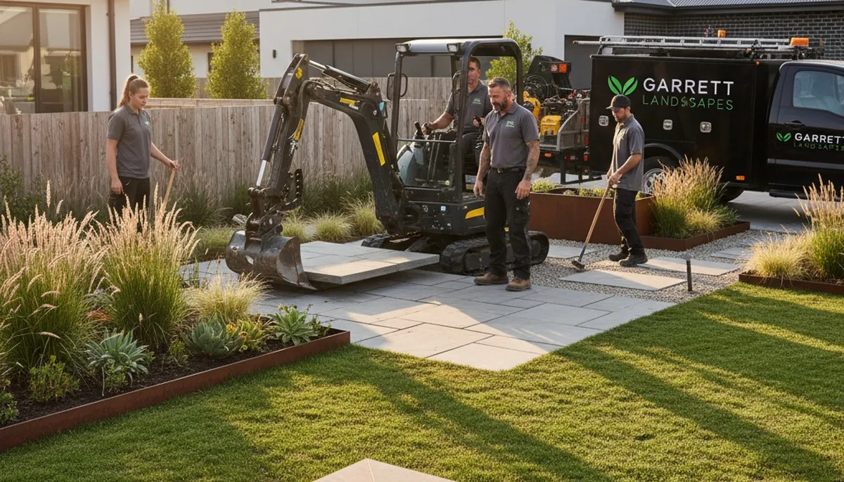 Landscaping crew serving Fort Wayne, IN with professional lawn care and outdoor maintenance