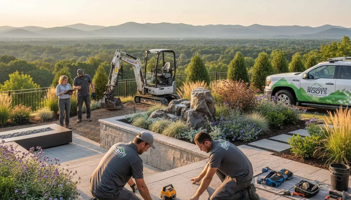 Landscaping crew serving Fort Wayne, IN with professional lawn and landscape maintenance