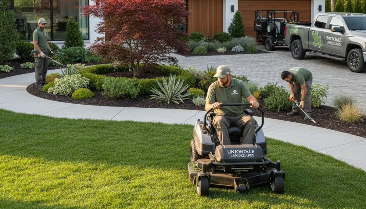 Landscaping team in Fort Wayne, IN providing professional lawn care and outdoor property services